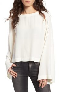 bell-sleeve blouse