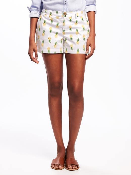 pineapple-print shorts
